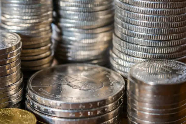 Photo of stacks of Swiss franc coins