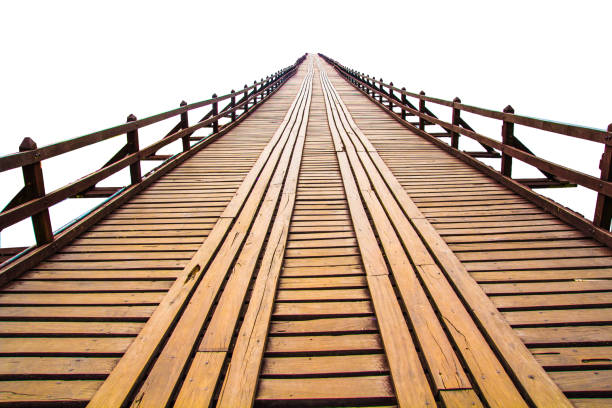 Woman crossing the bridge