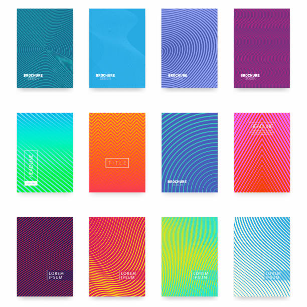 Business brochure cover design. Abstract geometric template. Set of minimal covers design Business brochure cover design. Abstract geometric template. Set of minimal covers design. Vector purple vintage backgrounds stock illustrations