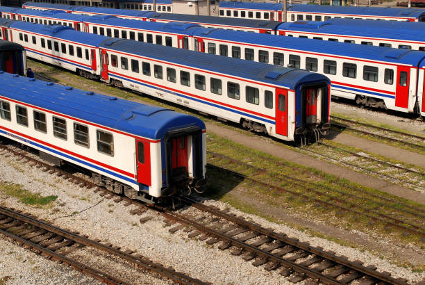 istock View to the railway station and trains 876590234