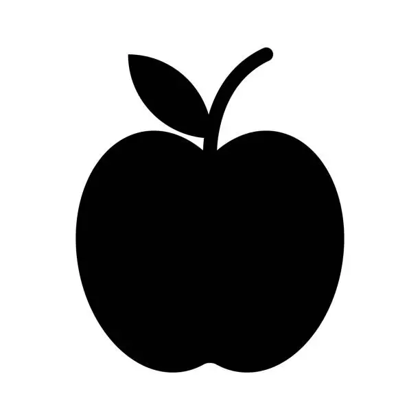 Vector illustration of apple Glyphs Vector Icon