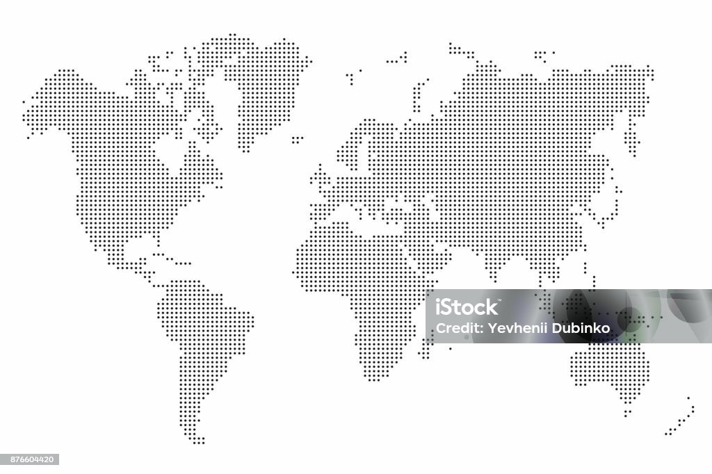 Ponto de mapa do mundo. Fundo de mapa mundo abstrato - Vetor de Mapa-múndi royalty-free