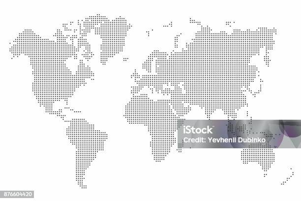 World Map Dot Abstract World Map Background Stock Illustration - Download Image Now - World Map, Spotted, Map