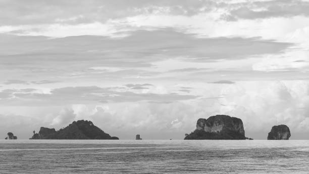 istock Small island in Krabi, Thailand. Black and white tone. 876604422
