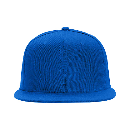 template for your design blank blue baseball cap isolated on white background with clipping path.
