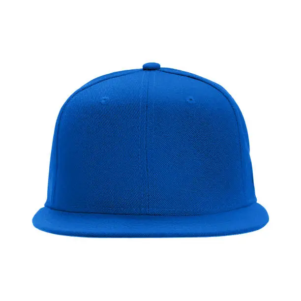 Photo of template for your design blank blue baseball cap isolated on white background with clipping path