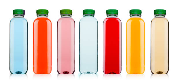 istock Glass bottles with fresh organic juice on white 876622012