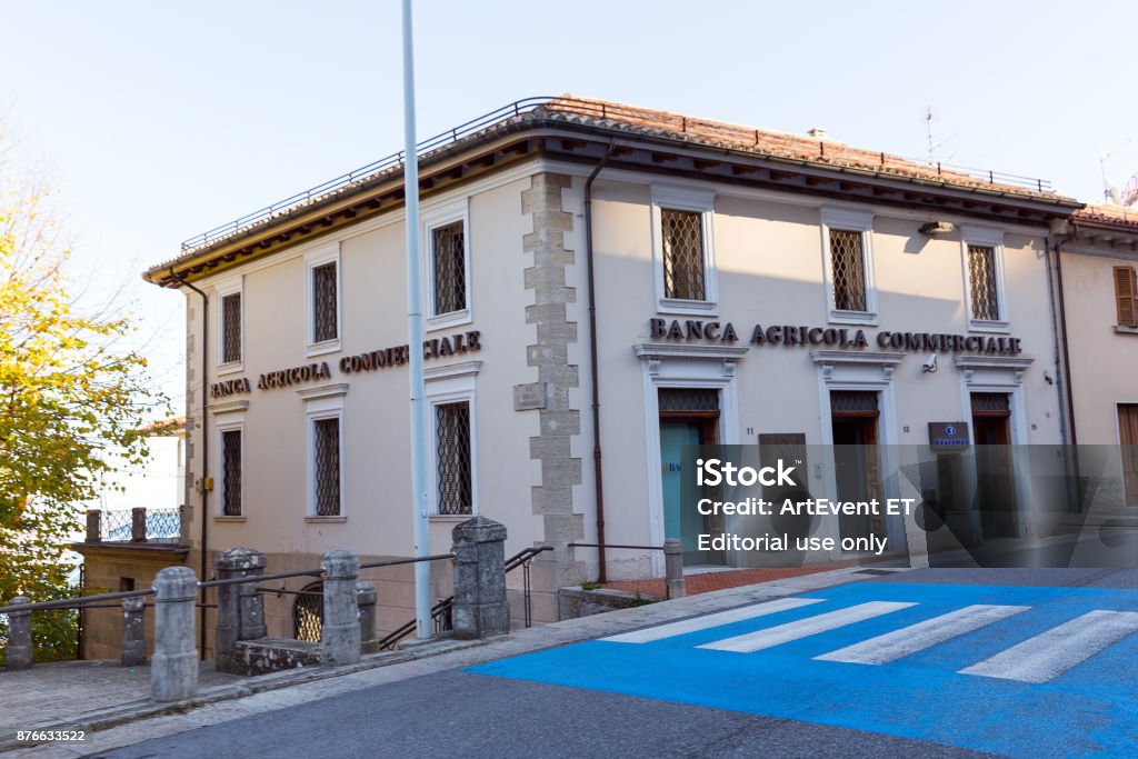 Bank building Agricola BAC San Marino. San Marino Republic - November 06, 2015: Bank building Agricola BAC Architecture Stock Photo