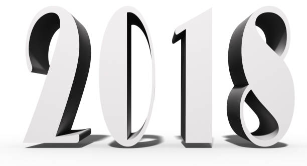 istock New Year theme on white ground and 2018 text 876645704