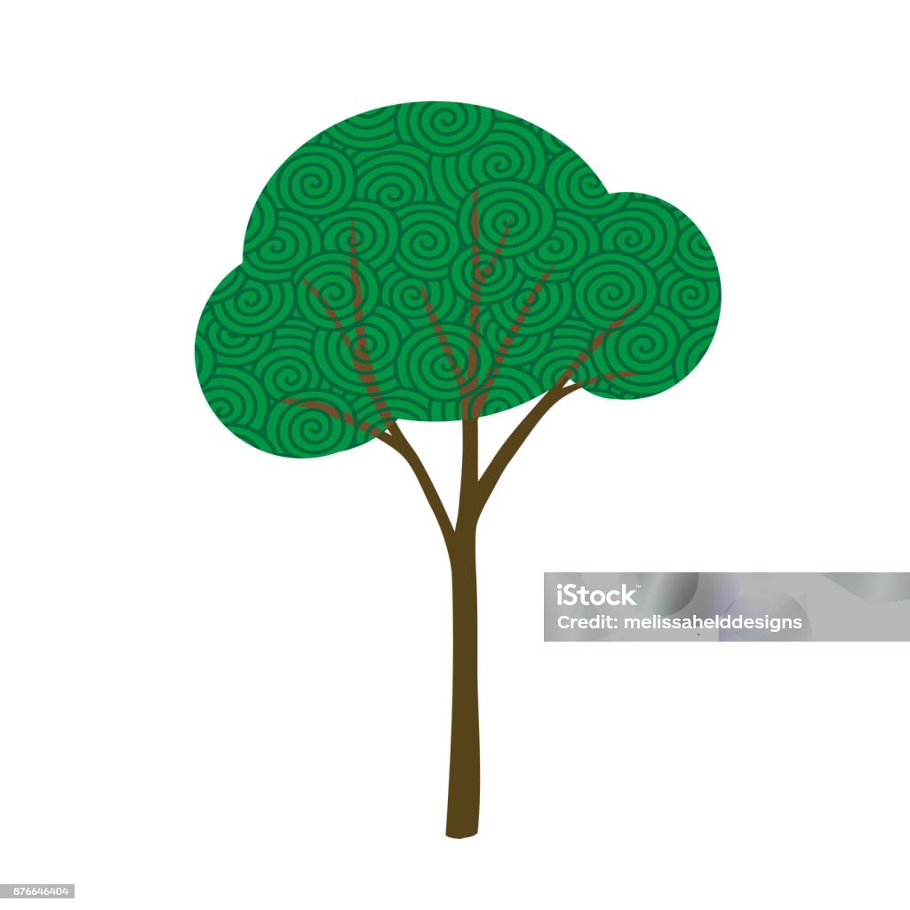 Tree Design Swirl Swirl Pattern Tree Stock Illustration - Download Image Now - Abstract ...