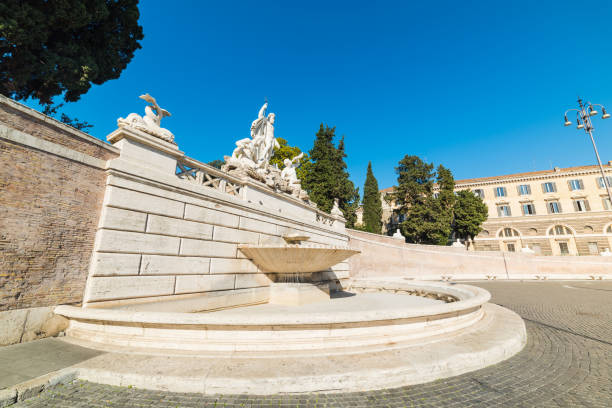 istock Fountain of Neptune in Piazza del Popolo 876663688