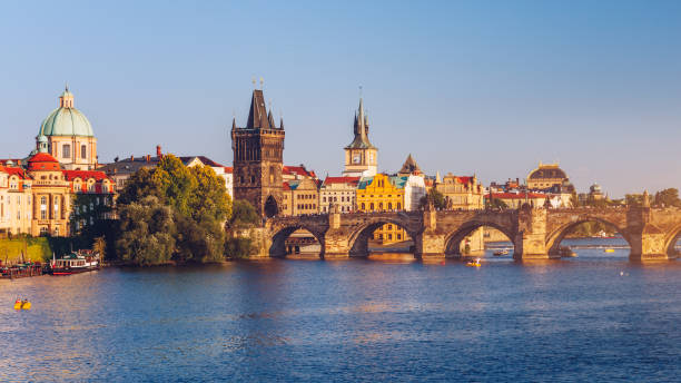 istock Charles Bridge (Karluv Most) and Lesser Town Tower, Prague, Czech Republic 876667030