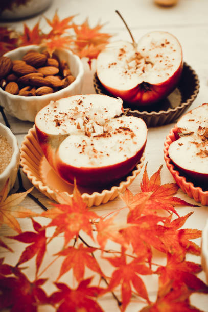 istock Apples Halves with Almonds Ready to Bake 876671056