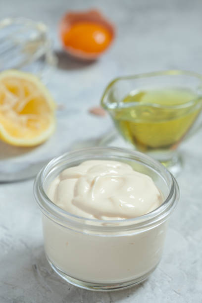 istock Natural mayonnaise ingredients and the sauce itself 876671216