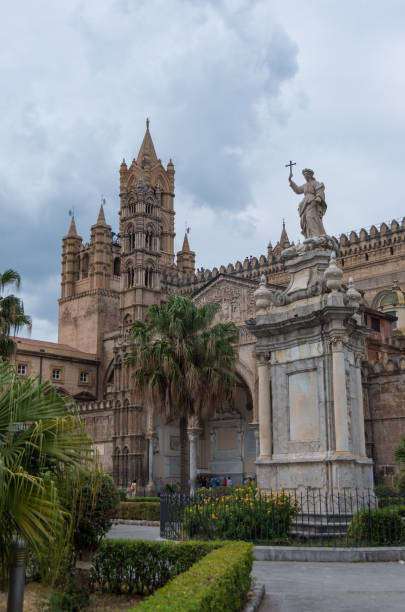 istock Palermo Cathedral (Metropolitan Cathedral of the Assumption of Virgin Mary) in Palermo, Sicily, Italy. Architectural complex built in Norman, Moorish, Gothic, Baroque and Neoclassical style 876671800