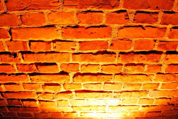 istock Old red brick wall with street light 876674774