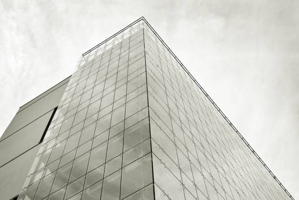 istock Modern apartment building.  Black and white. 876682666
