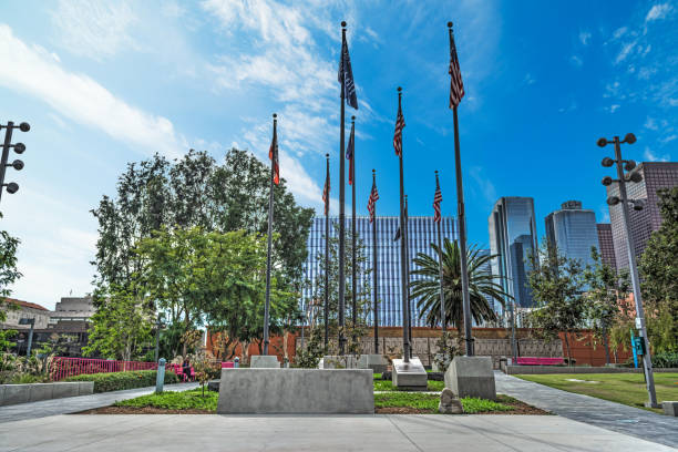 istock Flags in Grand Park in downtown Los Angeles 876686340