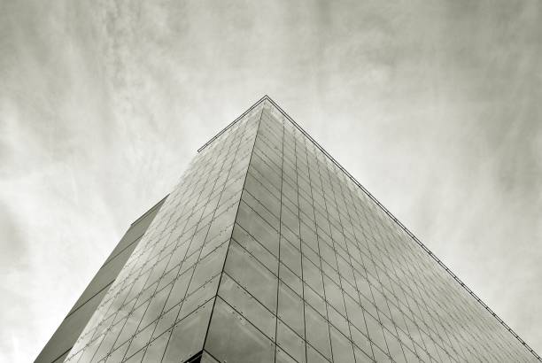 istock Modern apartment building.  Black and white. 876686700