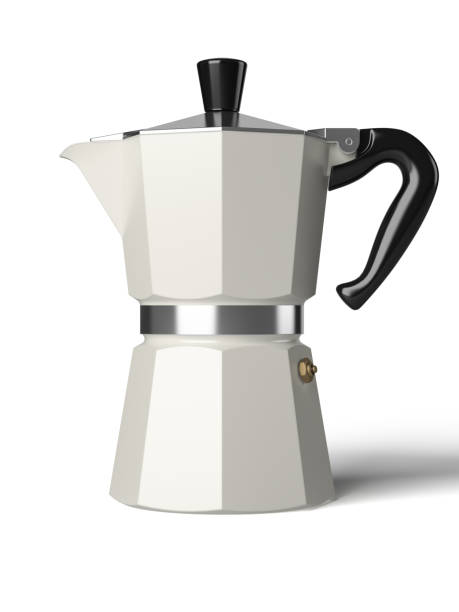 istock Vintage coffee pot isolated on a white background 3D rendering 876689536