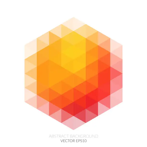 Vector illustration of Abstract Fons hexagonal form. White background.