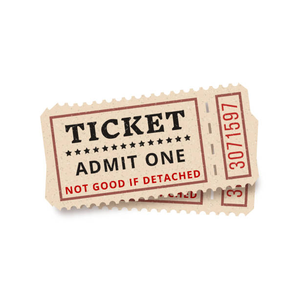 istock Two vintage tickets to the cinema on a white background. Vector illustration 876698016