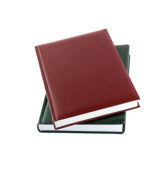 istock Book. Brown and green leather notebook isolated on white background. 876700262