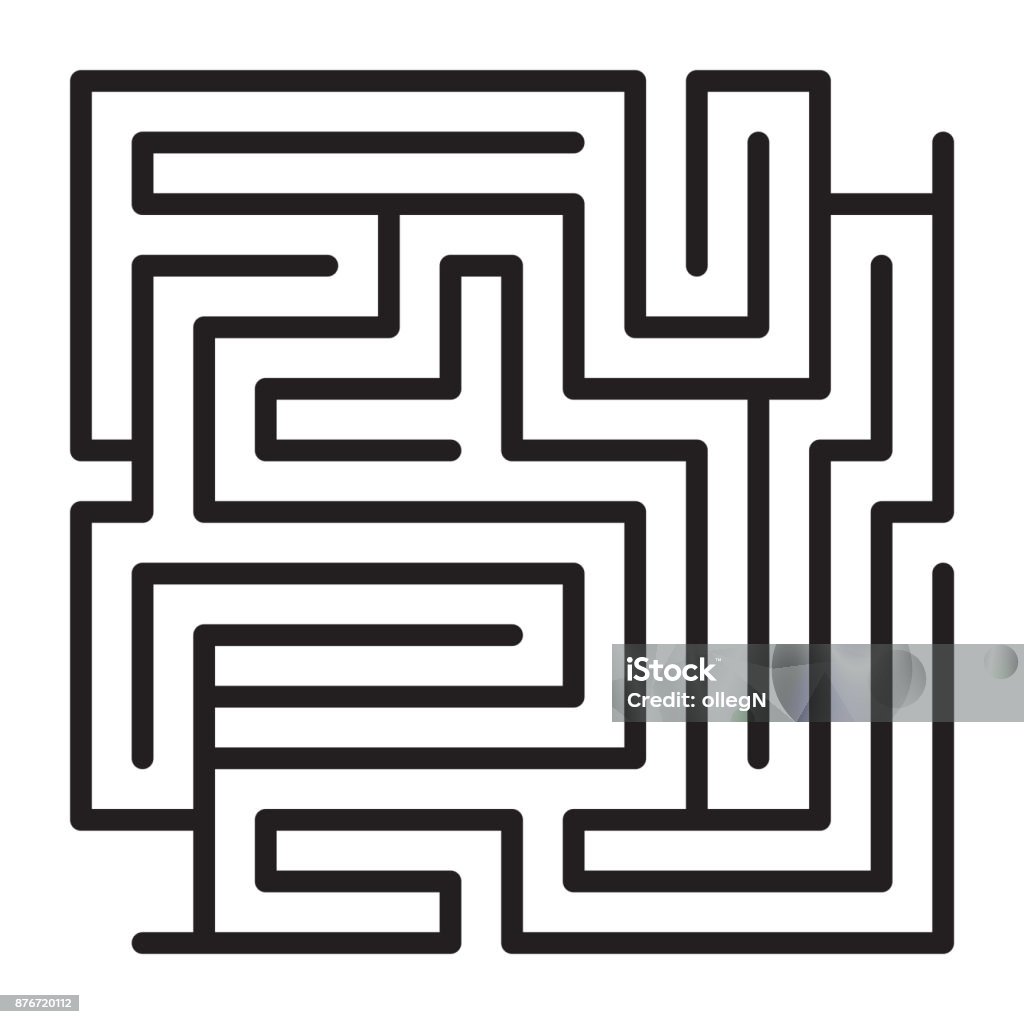 maze game scheme Maze game scheme. Square labyrinth sample vector illustration. Maze stock vector