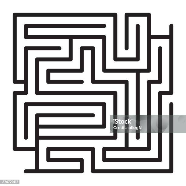 Maze Game Scheme Stock Illustration - Download Image Now - Maze, Drawing - Art Product, Child