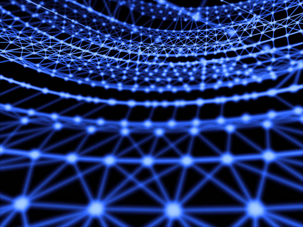 Abstract geometry surfaces, lines and points background, Used as digital wallpaper and technology background. 3d rendering
