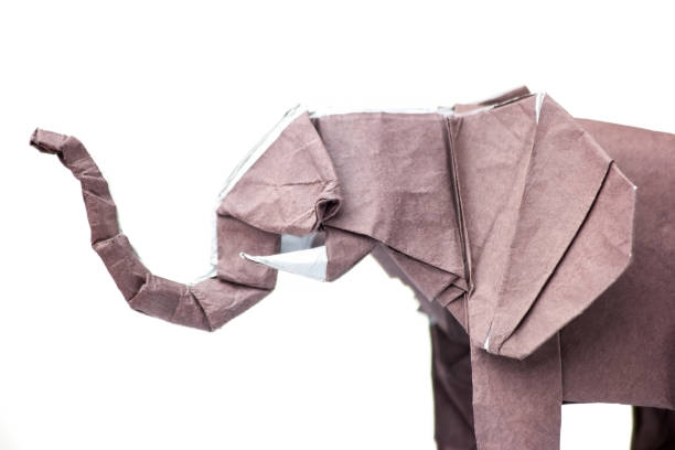 istock Detailed view on origami elephant 876740688