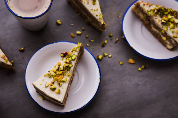istock Raw vegan carrot cake with cashew cream 876741358