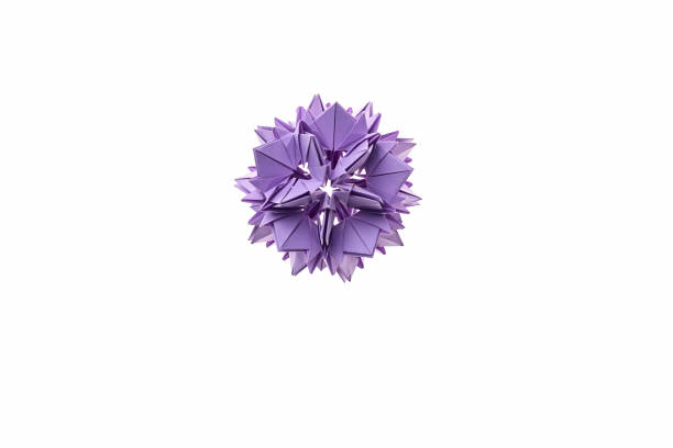 istock Violet flower origami on white 876741978