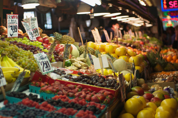 rynek rolników - pike place market market seattle tourist zdjęcia i obrazy z banku zdjęć