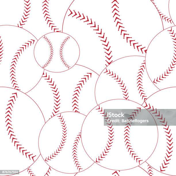 Repetitive Baseball Pattern Baseball Seamless Pattern With Stitching Stock Illustration - Download ...