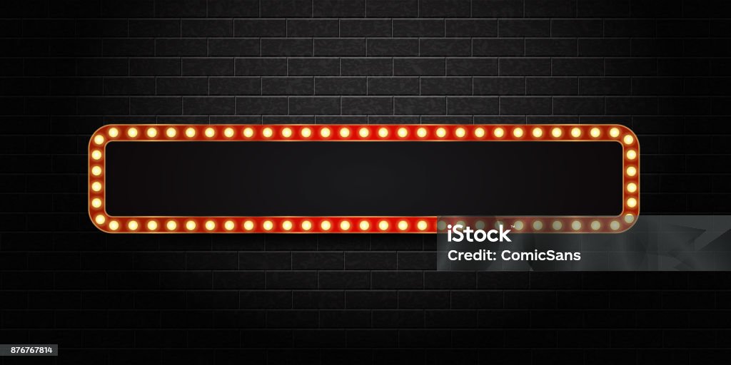 Vector realistic isolated retro sign neon billboard on the wall background. Template for vintage decoration and signboard. Broadway - Manhattan stock vector