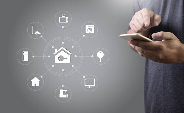 istock system app Remote home control system on phone Real estate concept 876768024