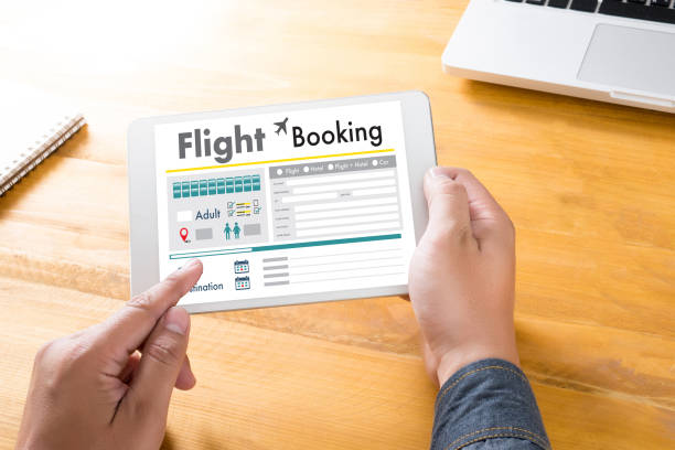 istock GO Flight Booking Air Online Ticket Book Concept 876768052