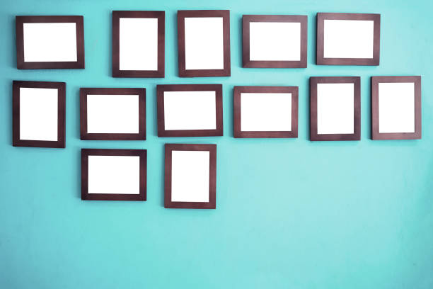 istock Photo frames on the colorful wall 876773848