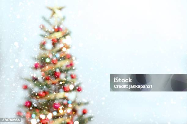 Blurred Of Christmas Tree Stock Photo - Download Image Now - Christmas Tree, Backgrounds, Defocused