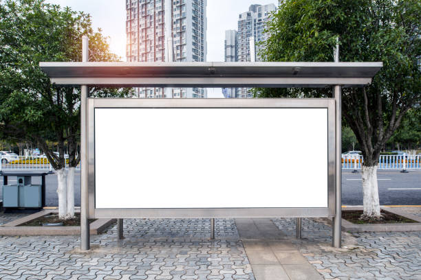 The blank side of the road city billboards Billboard of bus station pavilion photos stock pictures, royalty-free photos & images