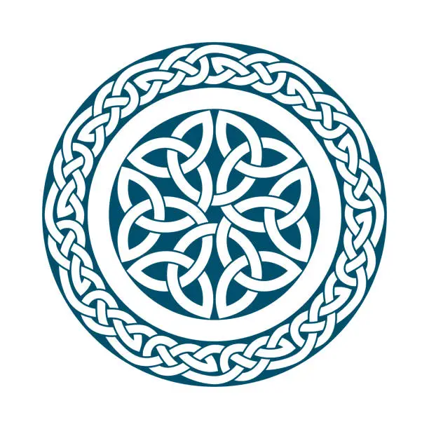 Vector illustration of Circular pattern of Medieval style(Celtic knot)-04