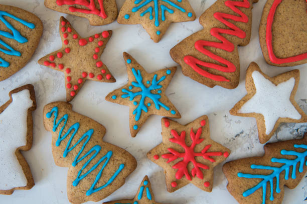 istock Christmas cookies on a white background top view 876822610