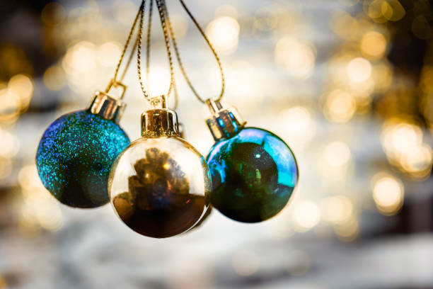 istock Merry Christmas concept with hanging ball ornaments 876825196