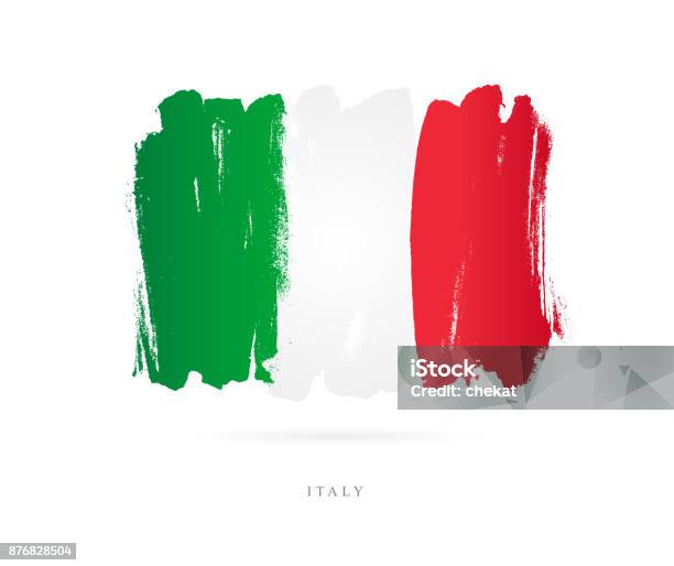 Flagge Von Italien Vektorillustration Stock Vektor Art und mehr Bilder von Italien - Italien, Flagge, Spruchband