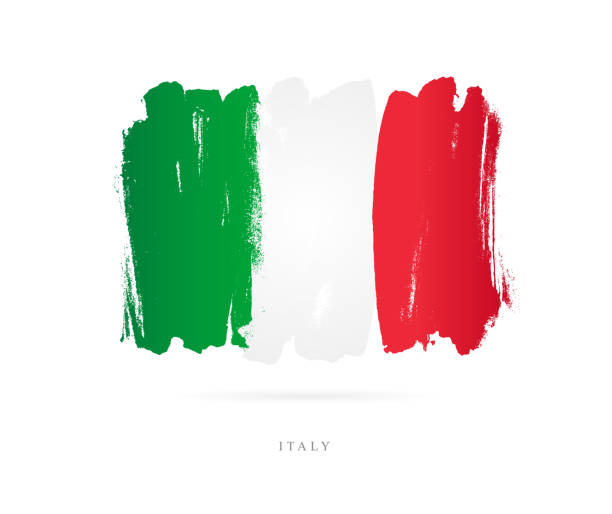 Flag of Italy. Vector illustration Flag of Italy. Vector illustration on white background. Beautiful brush strokes. Abstract concept. Elements for design. italy stock illustrations