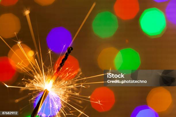 Party Feeling With Sparklers Stock Photo - Download Image Now - 2018, Advertisement, Aspirations