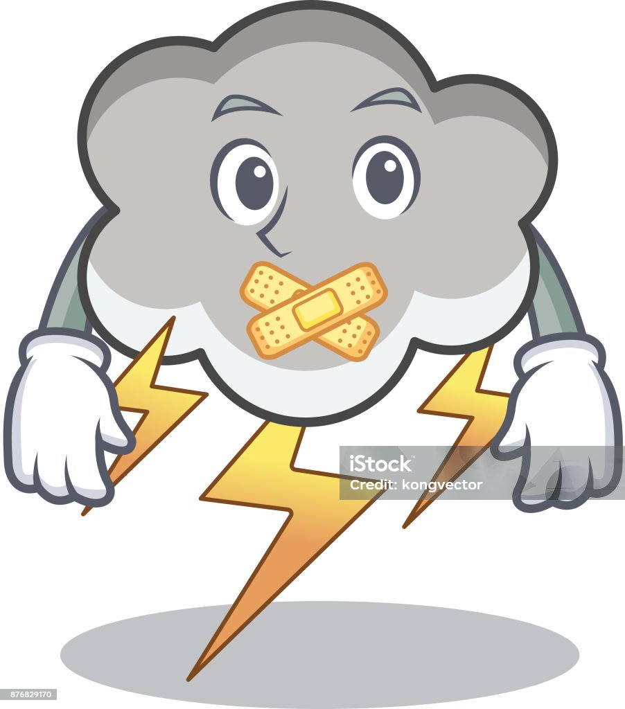 Phim Hoạt Hình Nhân Vật Đám Mây Sấm Sét Im Lặng Hình minh họa Sẵn ...