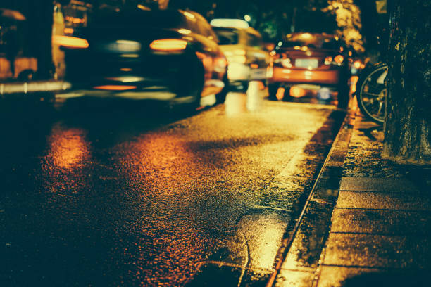 istock Rainy night in the big city 876831348