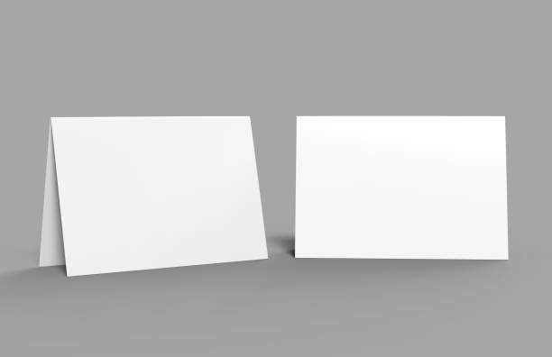istock Half-fold horizontal brochure blank white template for mock up and presentation design. 3d illustration. 876831368